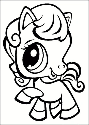 Página para Colorir Cavalo do Littlest Pet Shop