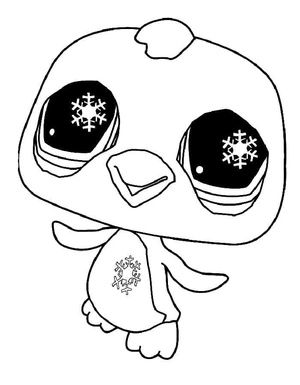 Pinguim sorridente, fácil Littlest Pet Shop coloring page, free printable