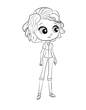 Sue Patterson em pé, medium Littlest Pet Shop coloring page, free printable