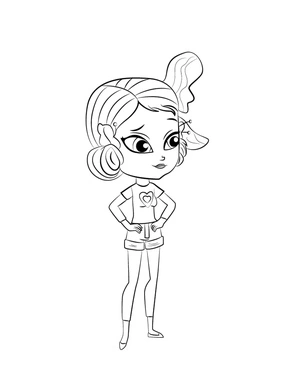 Página para Colorir Youngmee Song de Littlest Pet Shop