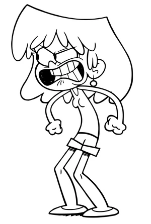 Página para Colorir Lori Loud Está Brava