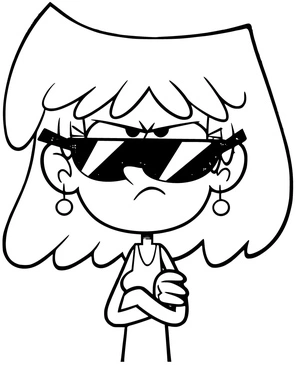 Página para Colorir Lori Loud usando óculos escuros