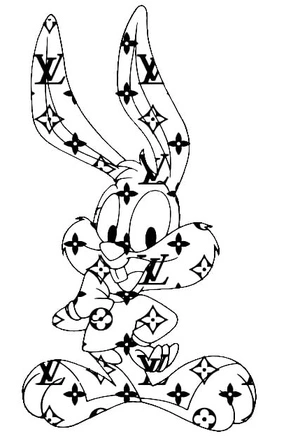 Página para Colorir Bugs Bunny e Louis Vuitton colaboraram em um projeto especial.
