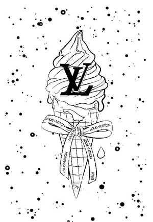 Página para Colorir Paleta de Sorvete Louis Vuitton