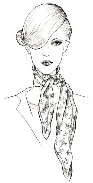 Lenços Louis Vuitton: Página para Colorir