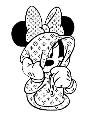 Página para Colorir Minnie Mouse e Louis Vuitton