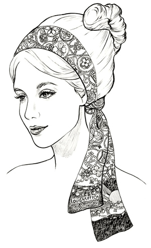Mulher com Lenços Louis Vuitton
