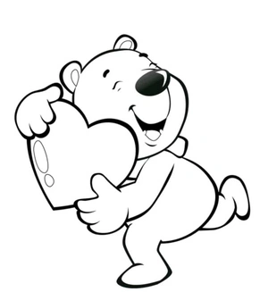 Página para Colorir Urso Inspirado no Amor