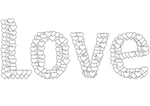 Inscrição de Amor em Forma de Coração Encantador