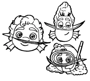 Página para Colorir Luca, Alberto e Giulia
