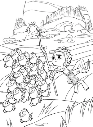 Página para Colorir Luca e os Peixes