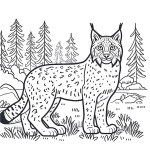 Página para Colorir de Lince