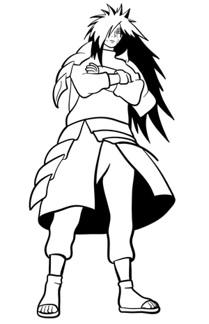 Página para Colorir Incrível Madara Uchiha