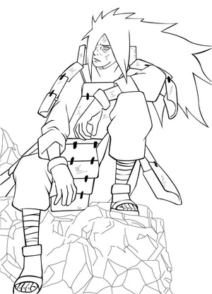 Página para Colorir Criar uma página para colorir com o nome Madara Uchiha exibido nela