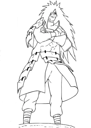 Página para Colorir Página para Colorir Grátis: Madara Uchiha