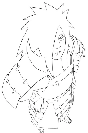 Página para Colorir Madara Uchiha Grátis