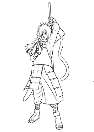 Página para Colorir Página para Colorir Gratuita para Imprimir com Madara Uchiha