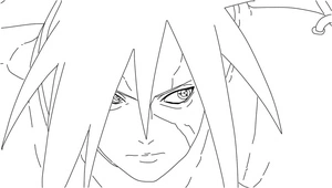 Página para Colorir Página para Colorir Madara Uchiha para Imprimir Grátis