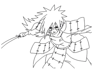 Página para Colorir Incrível Madara Uchiha