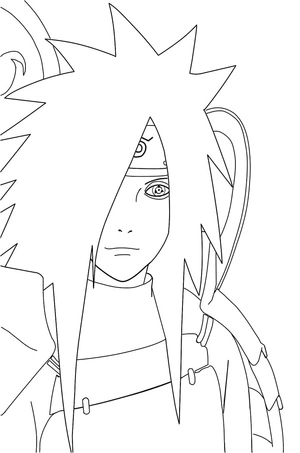 Página para Colorir Madara Uchiha do anime Naruto