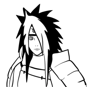 Página para Colorir Madara Uchiha no anime de ninjas