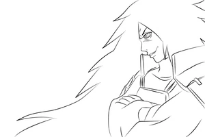 Página para Colorir Madara Uchiha - O Feiticeiro Vilão