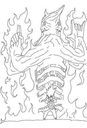 Página para Colorir Poderoso Madara Uchiha