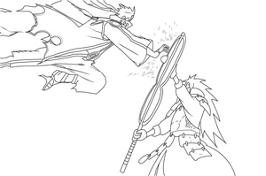 Página para Colorir Naruto versus Madara