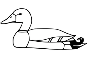 Página para Colorir Um Pato Marreco: Página para Colorir