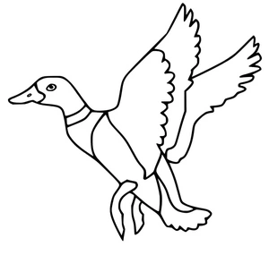 Página para Colorir Pato Marreco Voador Majestoso