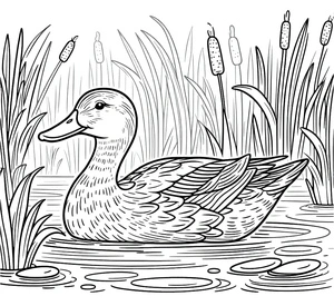 Página para Colorir Pato-real Majestoso