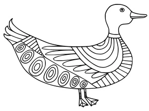 Página para Colorir Pato Marreco Zentangle