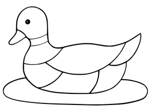 Página para colorir de Pato Marreco Simples