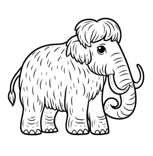 Página para Colorir Mamute Grátis para Imprimir