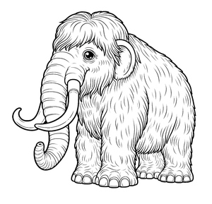 Página para Colorir de Mamute para Imprimir