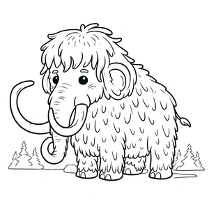 Página para Colorir Pequeno Mamute