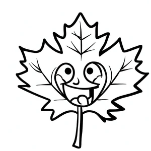 Página para Colorir Maple Leaf Animação