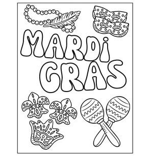 Página para Colorir Página para Colorir Infantil no Mardi Gras