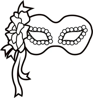 Página para Colorir Máscara de Mardi Gras Impecável