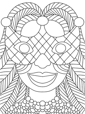 Página de Colorir de Mardi Gras Grátis para Crianças