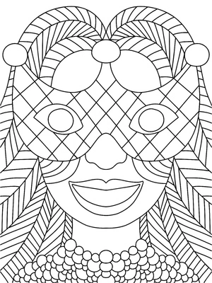 Página para Colorir Página de Colorir de Mardi Gras Grátis para Crianças