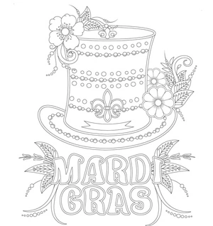 Página para Colorir Página para Colorir de Mardi Gras para Imprimir Grátis