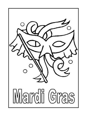 Página para Colorir Página para Colorir de Mardi Gras para Imprimir Grátis