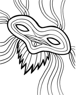 Página para Colorir Imagem de uma máscara de Mardi Gras
