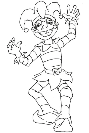 Página para Colorir Página para Colorir do Bobo da Corte Alegre para o Mardi Gras