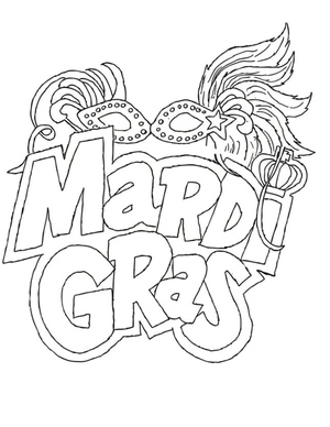 Página para Colorir - Desenho da Celebração do Mardi Gras