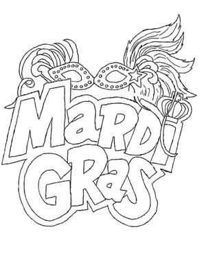 Página para Colorir Página para Colorir - Desenho da Celebração do Mardi Gras
