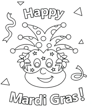 Página para Colorir Celebração de Mardi Gras