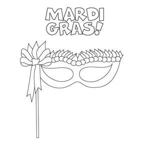 Página para Colorir Página para Colorir de Mardi Gras para Imprimir