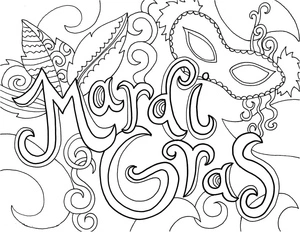 Página para Colorir Imagem para Colorir do Festival Mardi Gras